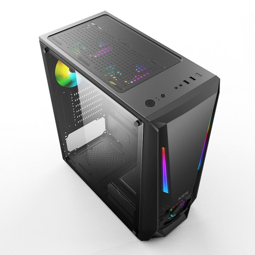 Alseye Reactor-B вид под углом верхняя панель с сеткой RGB и разъёмы управления