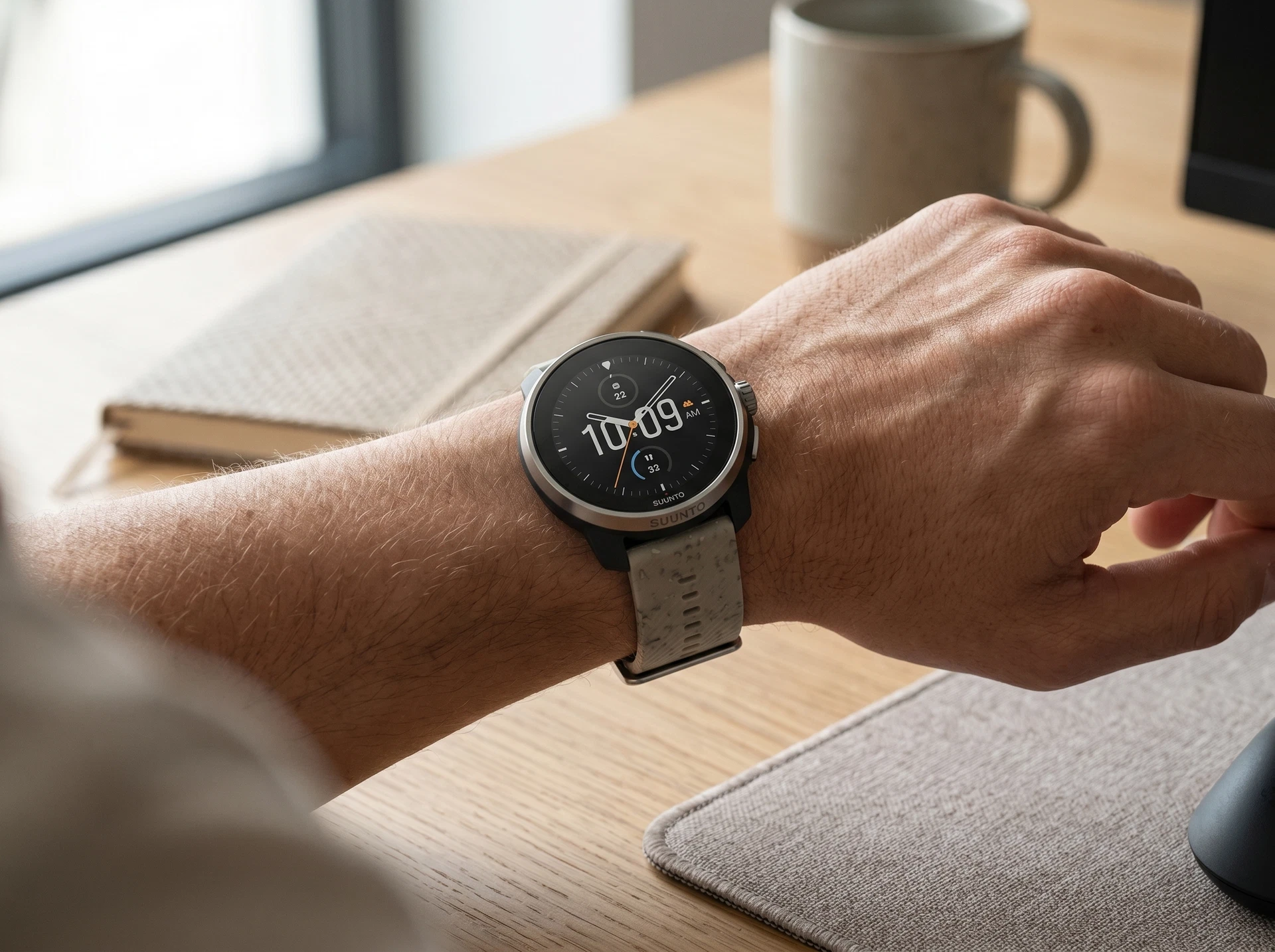 Suunto Race S Gravel Grey — часы в повседневном ношении, вид в интерьере