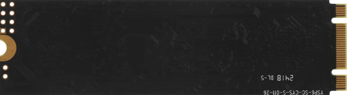 AMD Radeon R3MS0256G8 &mdash; боковой профиль толщиной 2,8 мм, контакты разъёма M.2 SATA