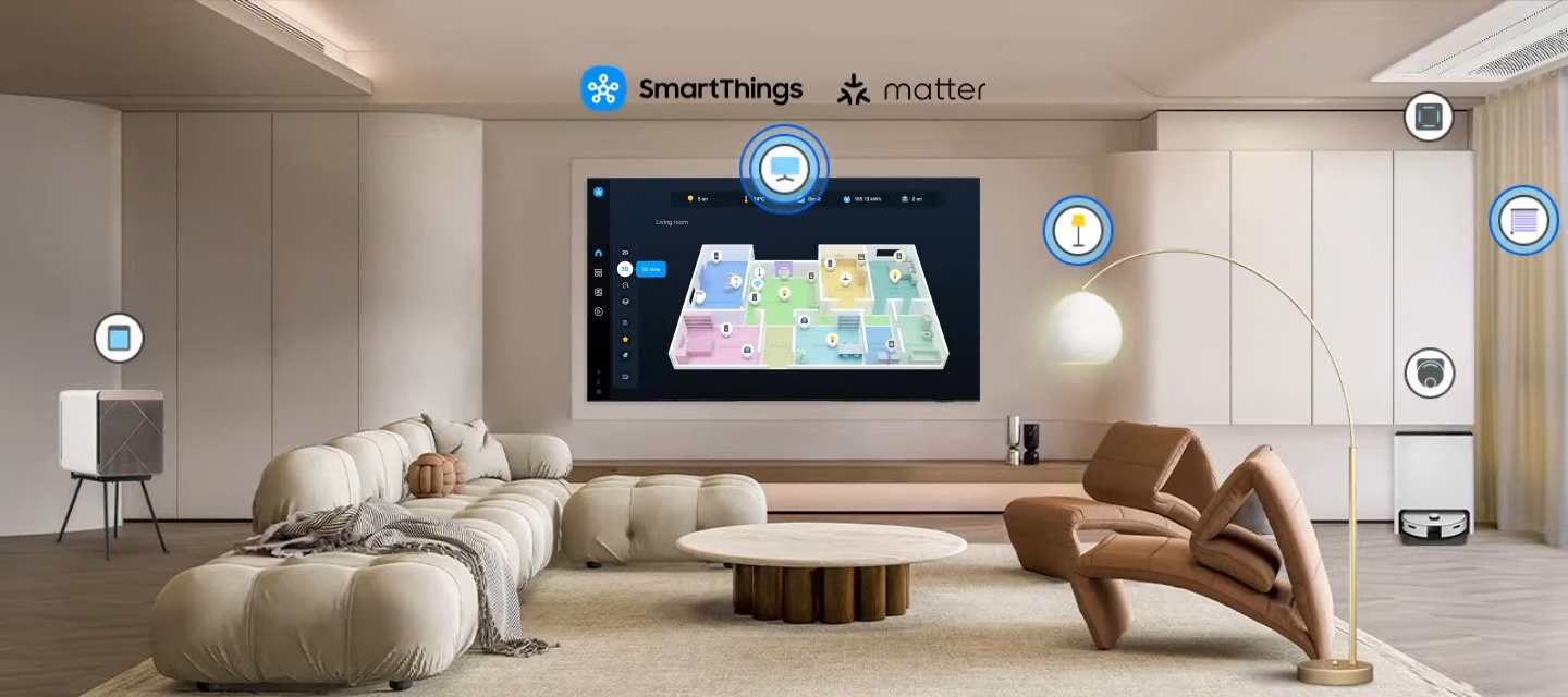 Samsung QE55QN85F — управление умным домом через SmartThings