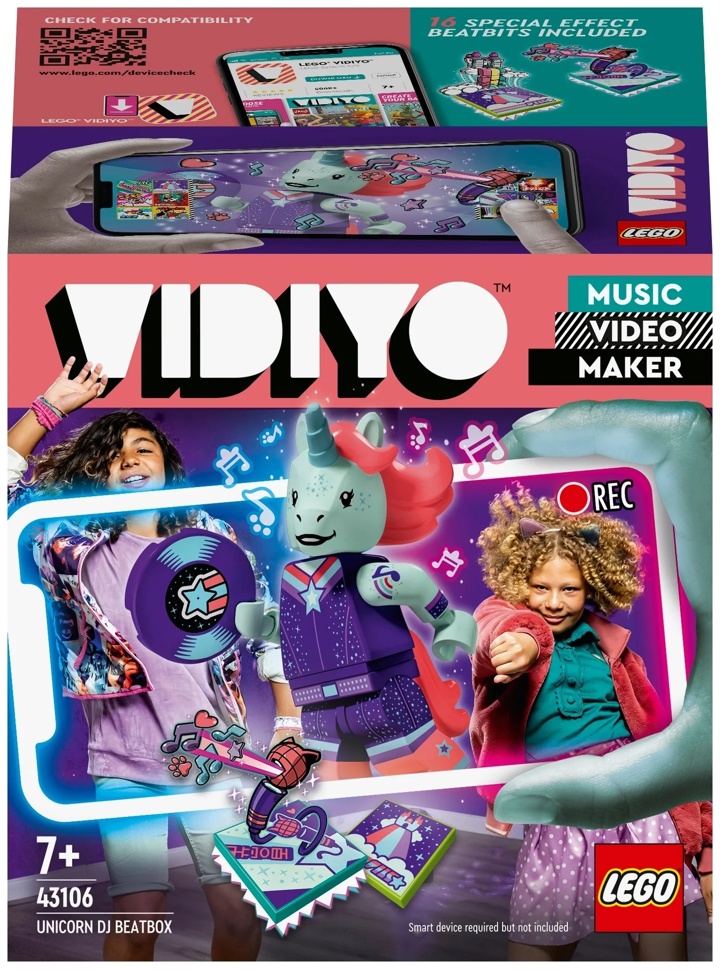 Конструктор LEGO VIDIYO 43106 Битбокс Диджея Единорога, 84 дет.