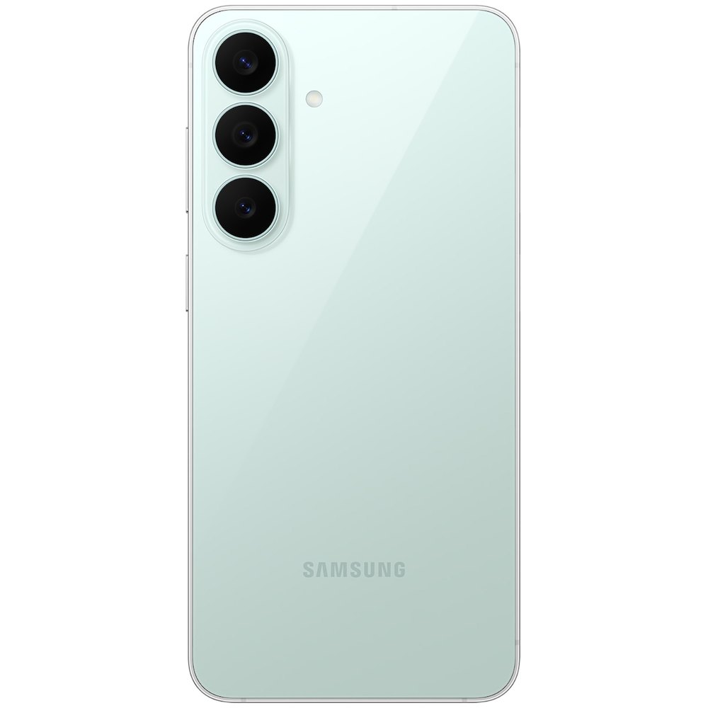 Samsung Galaxy S26 FE зелёный — корпус из стекла и алюминия, вид спереди