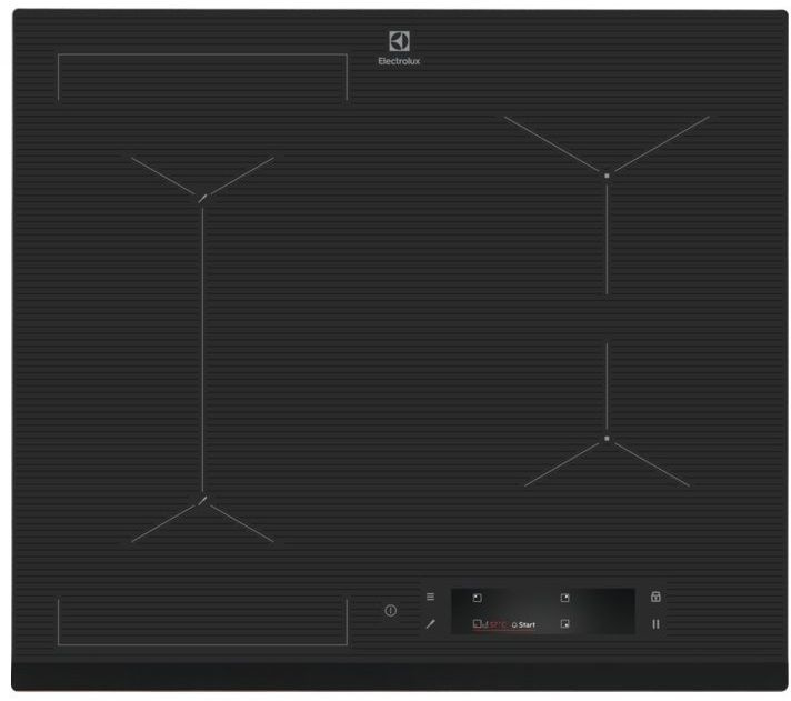 Electrolux EIS6648 вид сверху — четыре индукционные конфорки и сенсорная панель управления