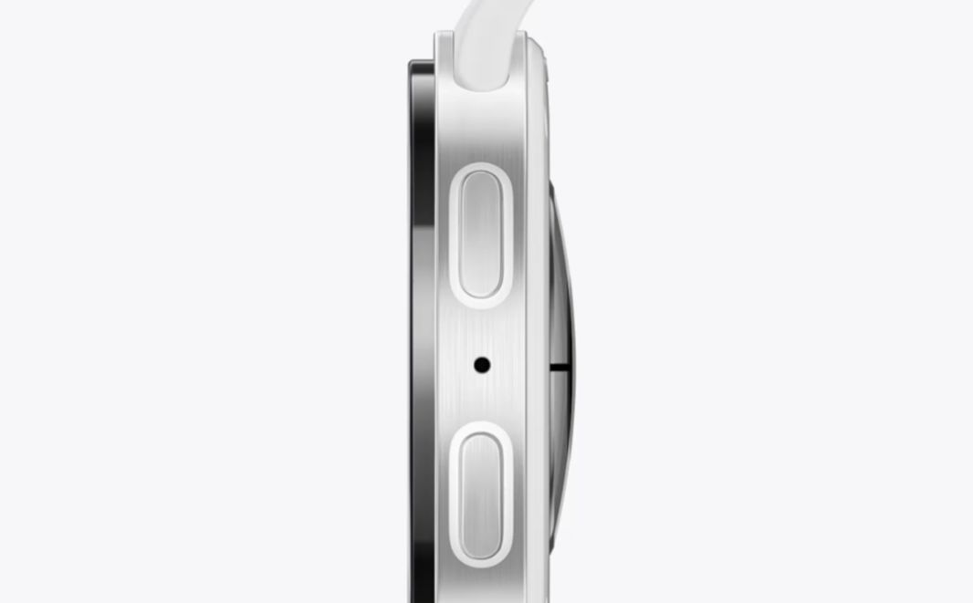Боковой профиль Galaxy Watch8 — корпус, кнопки управления и тонкий дизайн Cushion Design