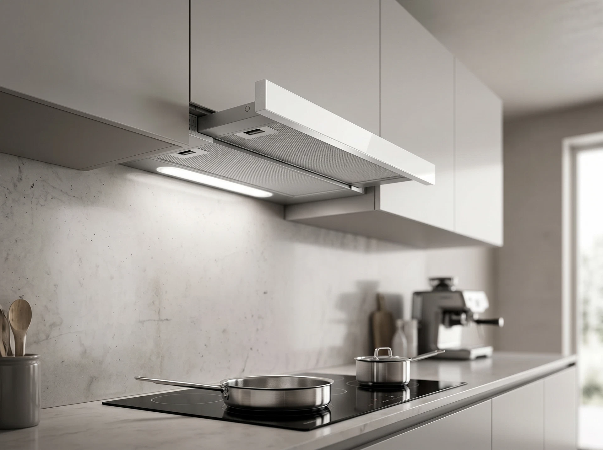 Elica Elite 14 Lux GRVTWH/A/90 встраиваемая вытяжка в интерьере современной кухни