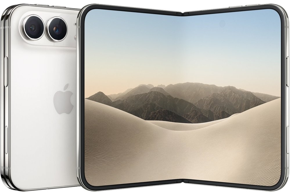 Apple iPhone Duo 512GB Star White складной смартфон вид спереди и сзади в открытом и закрытом положении