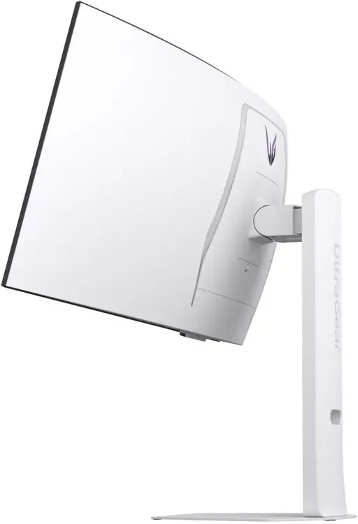 LG UltraGear 34GX90SA-W боковой профиль тонкий корпус белая подставка изогнутый экран