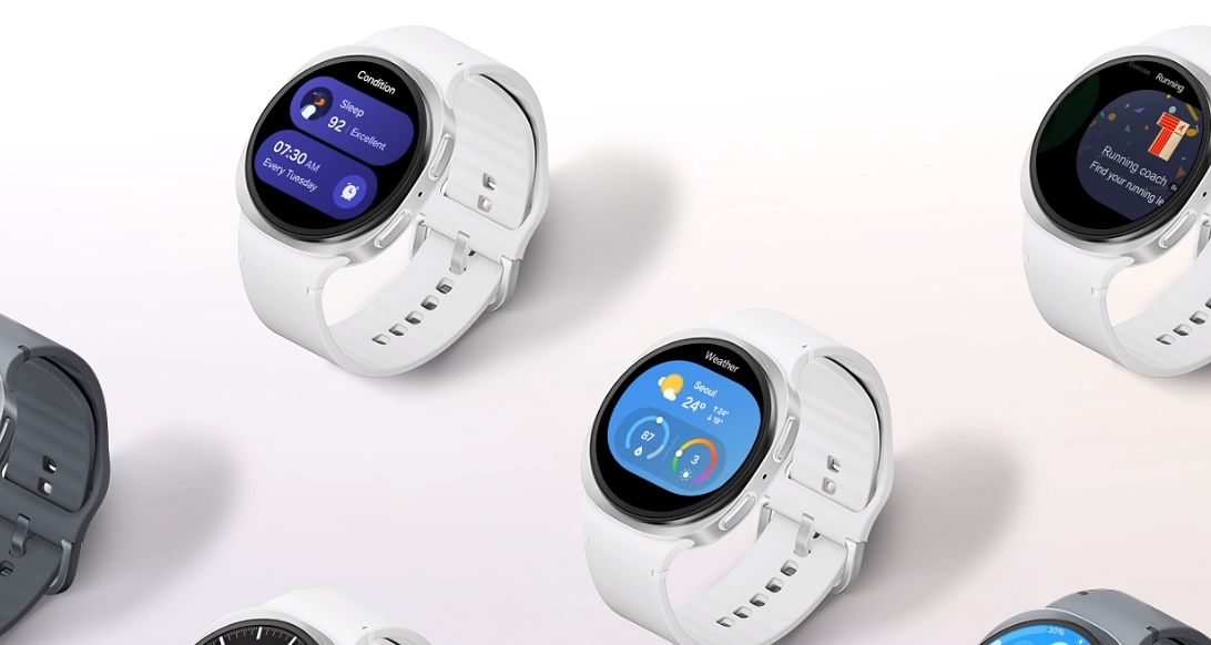 Samsung Galaxy Watch8 LTE — несколько циферблатов с интерфейсами погоды, тренировок и уведомлений