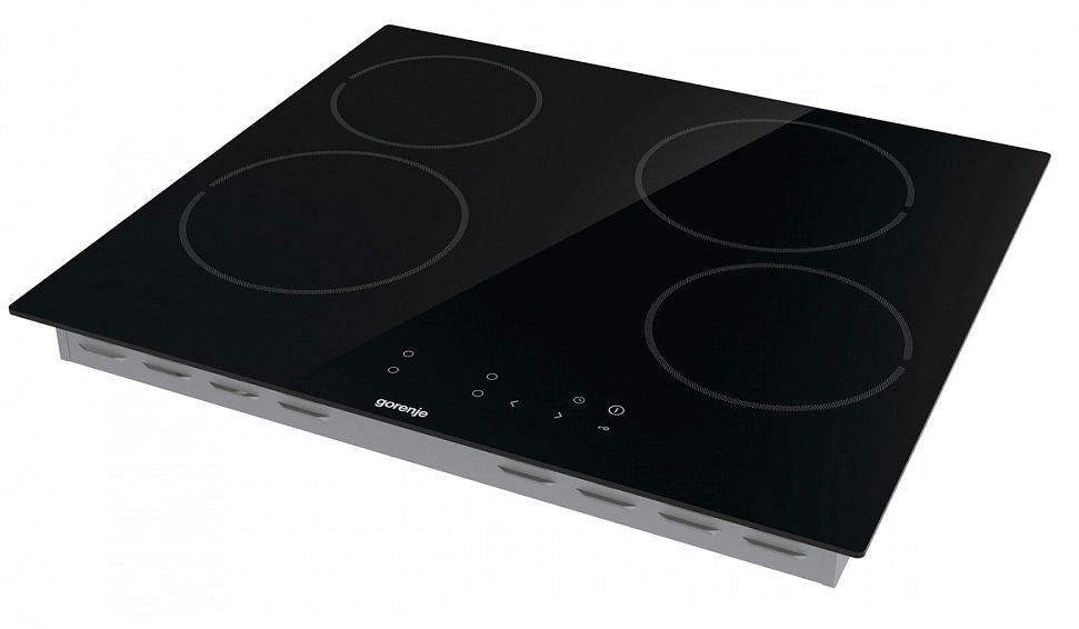 Gorenje ECT64BSCE варочная панель вид сверху чёрная стеклокерамика сенсорное управление
