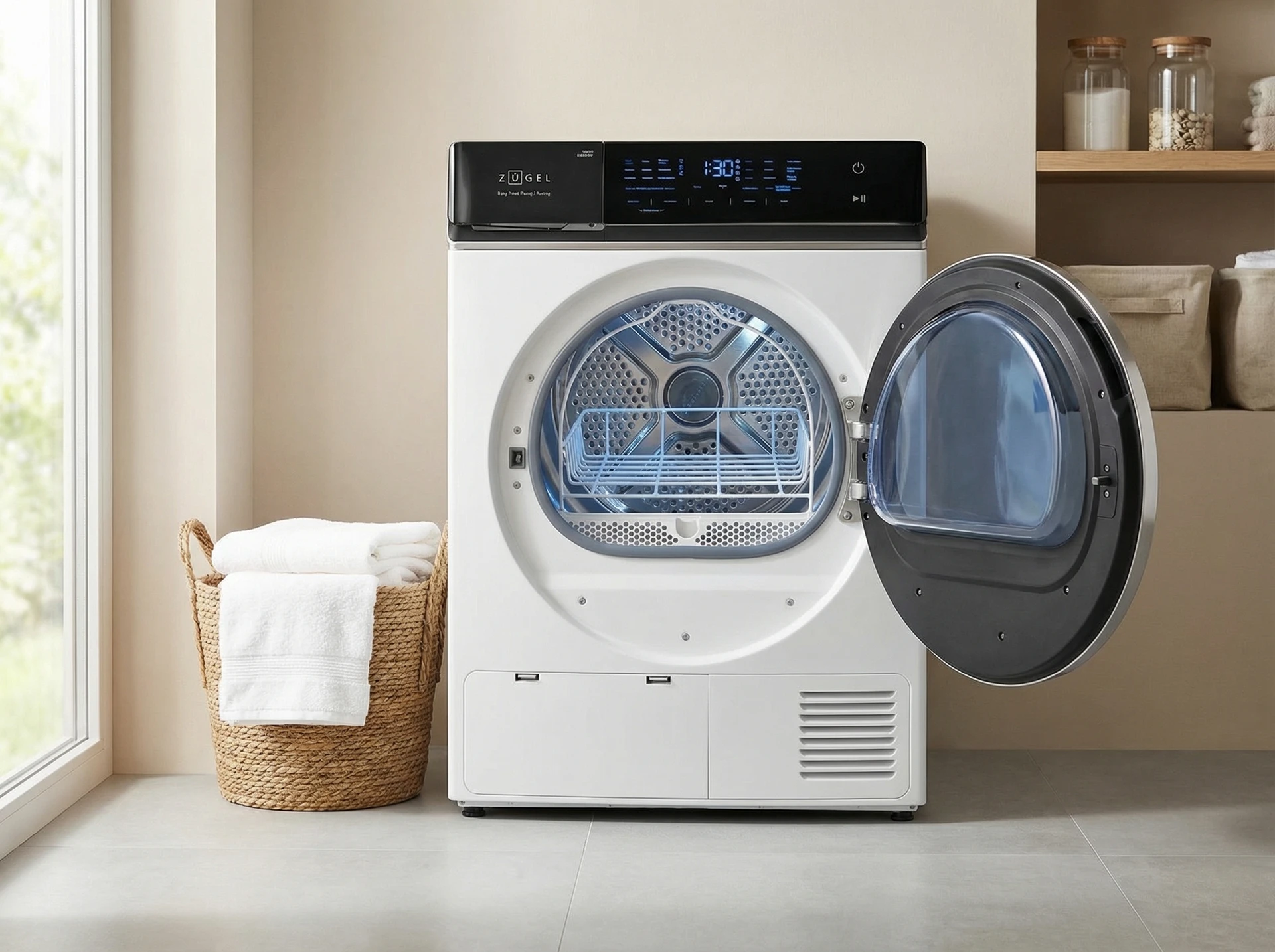Сушильная машина Zugel ZDF83HP белый - фото в интерьере