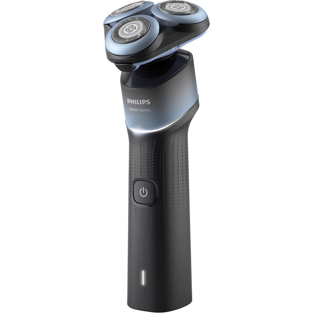 Philips X5006/00 дизайн корпус чёрный серебристое кольцо тройная система бритья