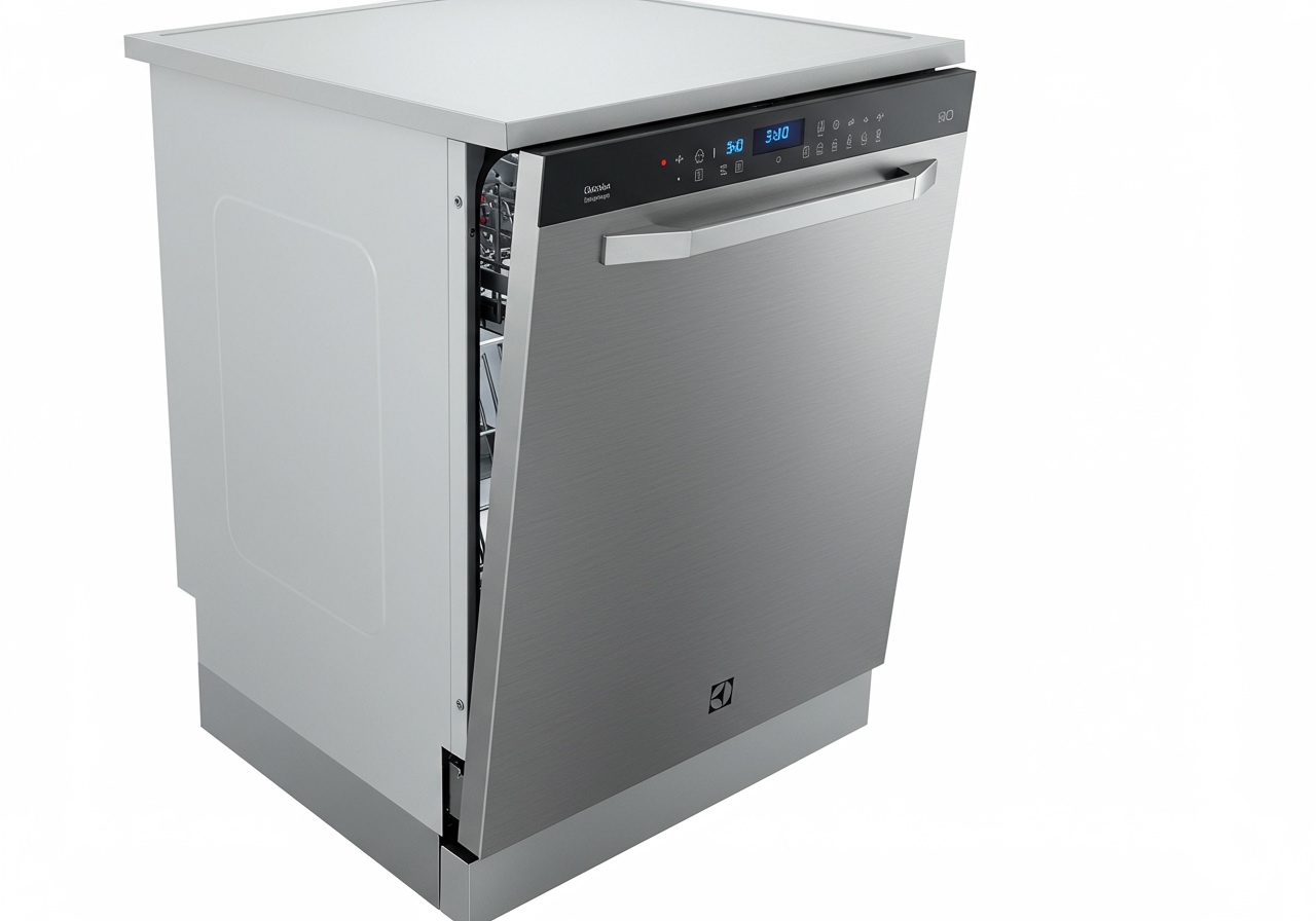 Electrolux EEC87400W сенсорная панель управления и луч на полу через фасад гарнитура