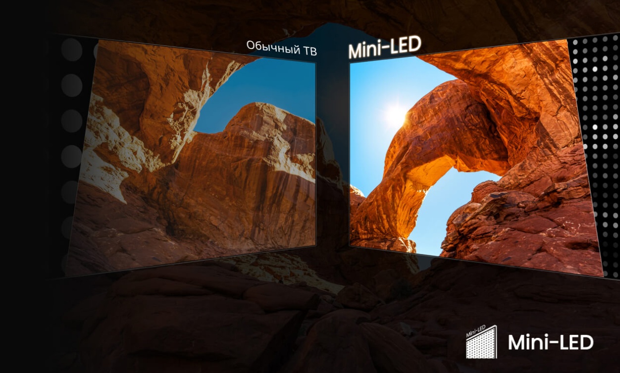 Hisense 75U7Q &mdash; Mini-LED панель, вид спереди