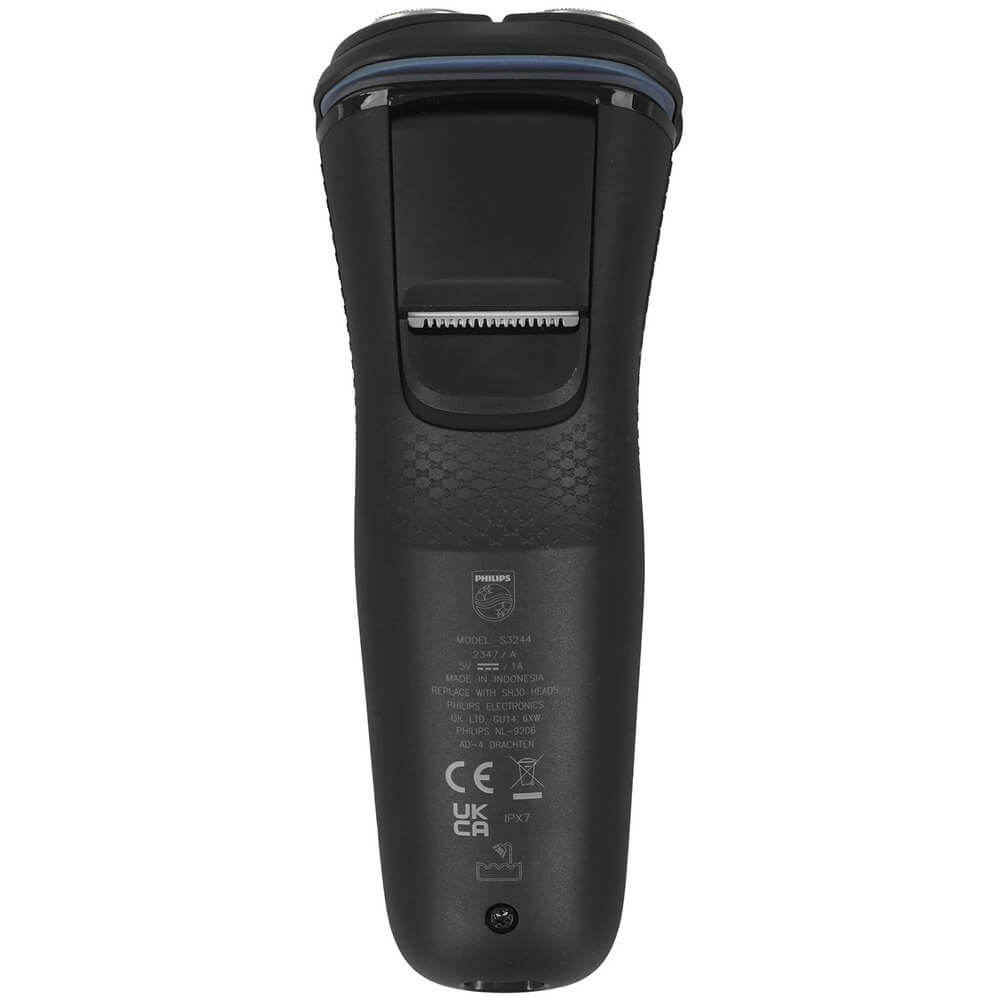 Philips S3244/12 вид сзади зарядный порт USB маркировка IPX7 и технические данные производителя