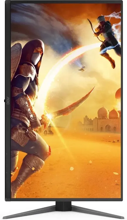 AOC Q27G4ZD вертикальная ориентация монитора QD-OLED &mdash; демонстрация цветопередачи и контрастности