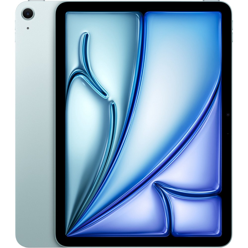 Apple iPad Air 11 2026 1TB Blue вид спереди и сбоку, алюминиевый корпус голубого цвета