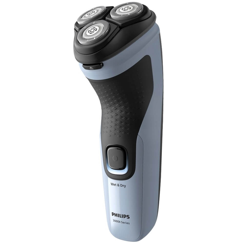 Philips X3003/00 вид спереди три роторные головки и кнопка управления Wet and Dry